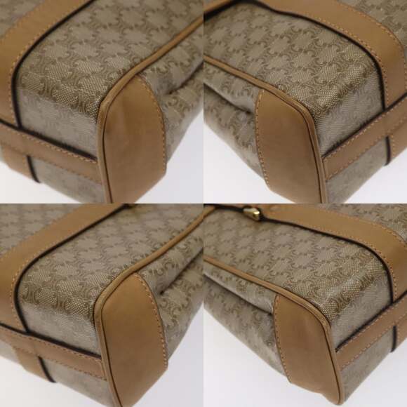 CELINE Macadam Canvas Hand Bag Beige Gold - Picture 10 of 13